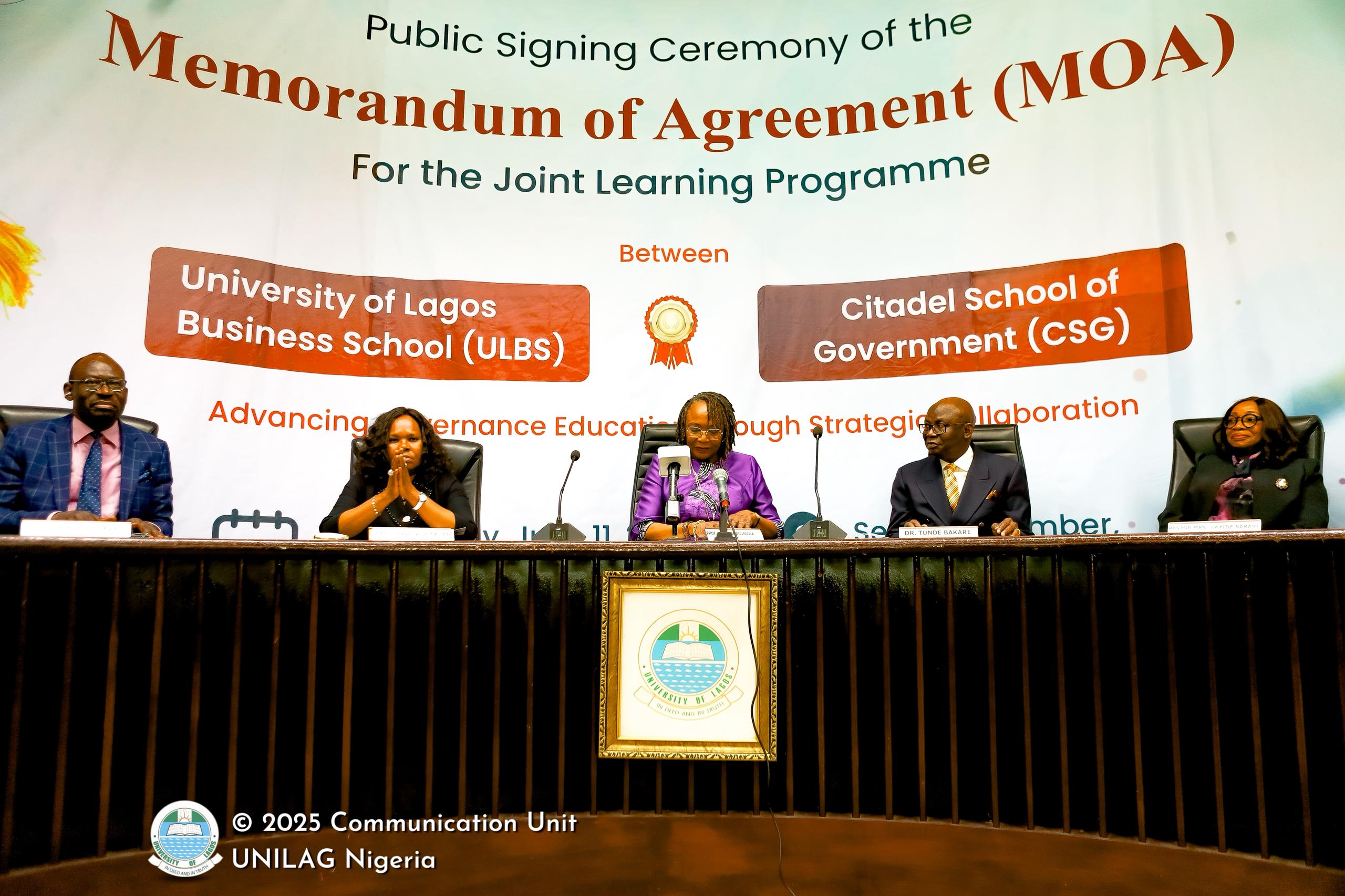 UNILAG Business School, Citadel School of Government Launch Groundbreaking Leadership Programme