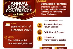 UNILAG 19th Annual Research Conference & Fair: Extension of Early-Bird Registration and Abstract Submission