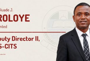Dr. Aroloye Steps in as Deputy Director II, ABS-CITS