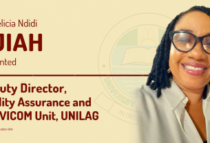 UNILAG Appoints Dr. Felicia Ndidi Ejiah AS Deputy Director, Quality Assurance and Servicom Unit