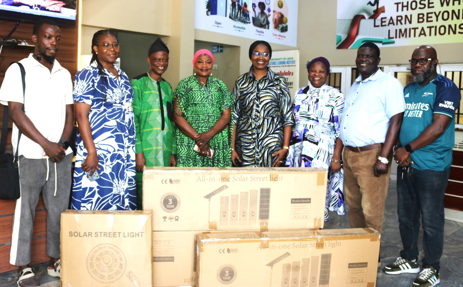 Iya Moria Canteen Donates Three Solar-powered Lights to DLI, UNILAG