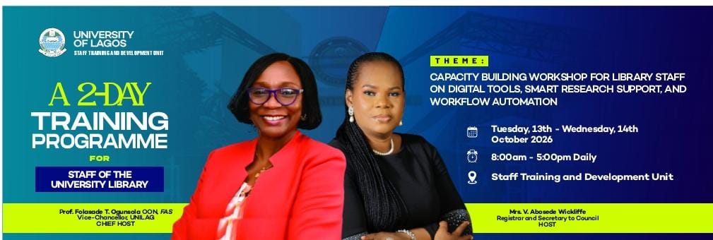 ST&DU UNILAG Holds Training for Library Staff, Oct. 13-14